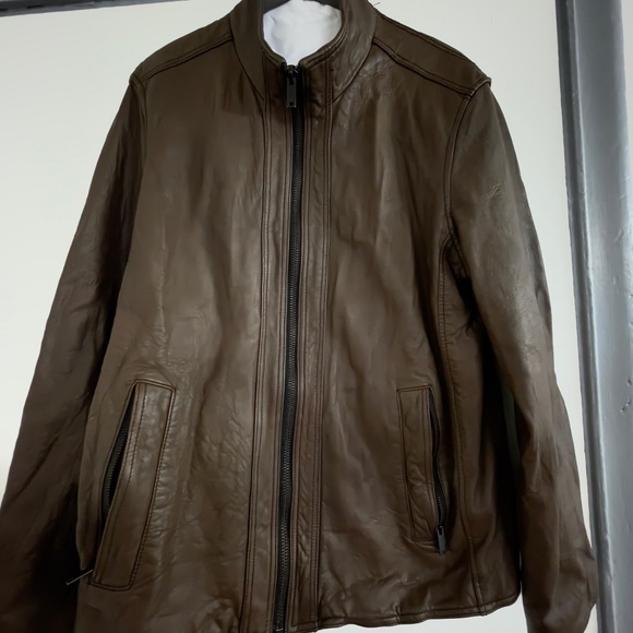 DKNY…Men's Brown Genuine Leather Jacket Size L
